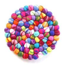 Load image into Gallery viewer, Rainbow Felt Ball Trivet
