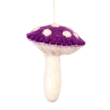 Load image into Gallery viewer, Plum Wild Mushroom Ornament
