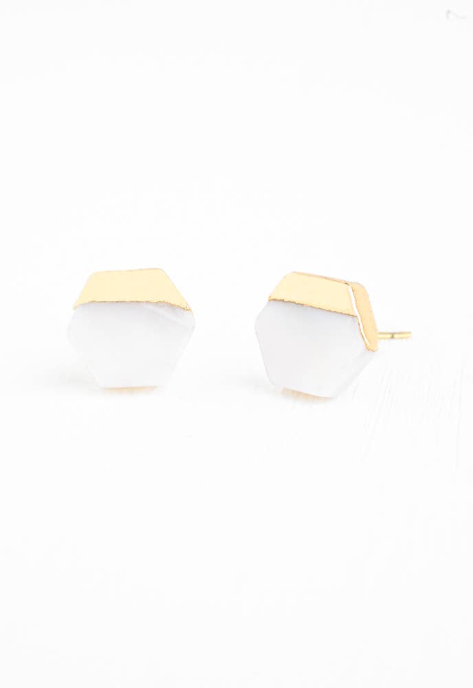 Honeycomb Mother of Pearl Studs