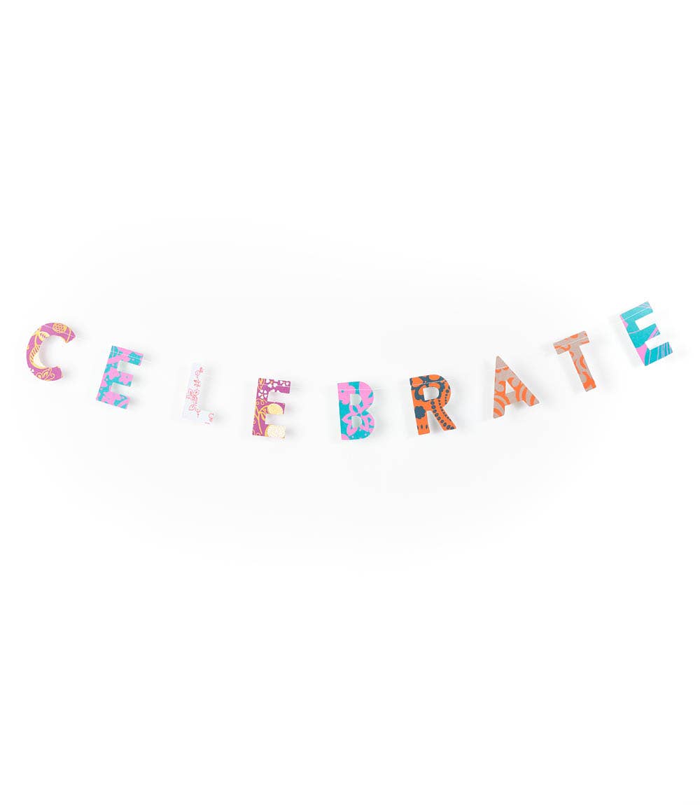 Celebrate Recycled Paper Garland - Eco Friendly Tree-Free