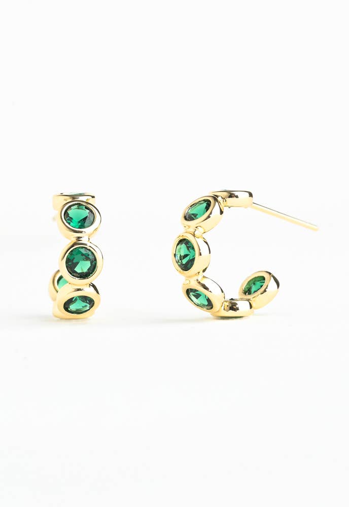 Jubilee Emerald Green Hoop Earrings